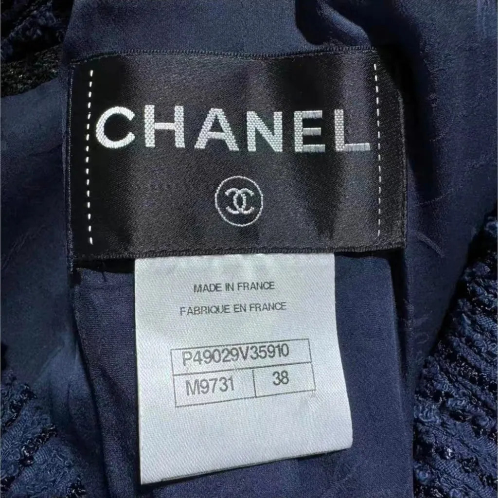 Chanel La Petite Veste Noire Navy Cotton Jacket Navy Cotton Very good - Inside View