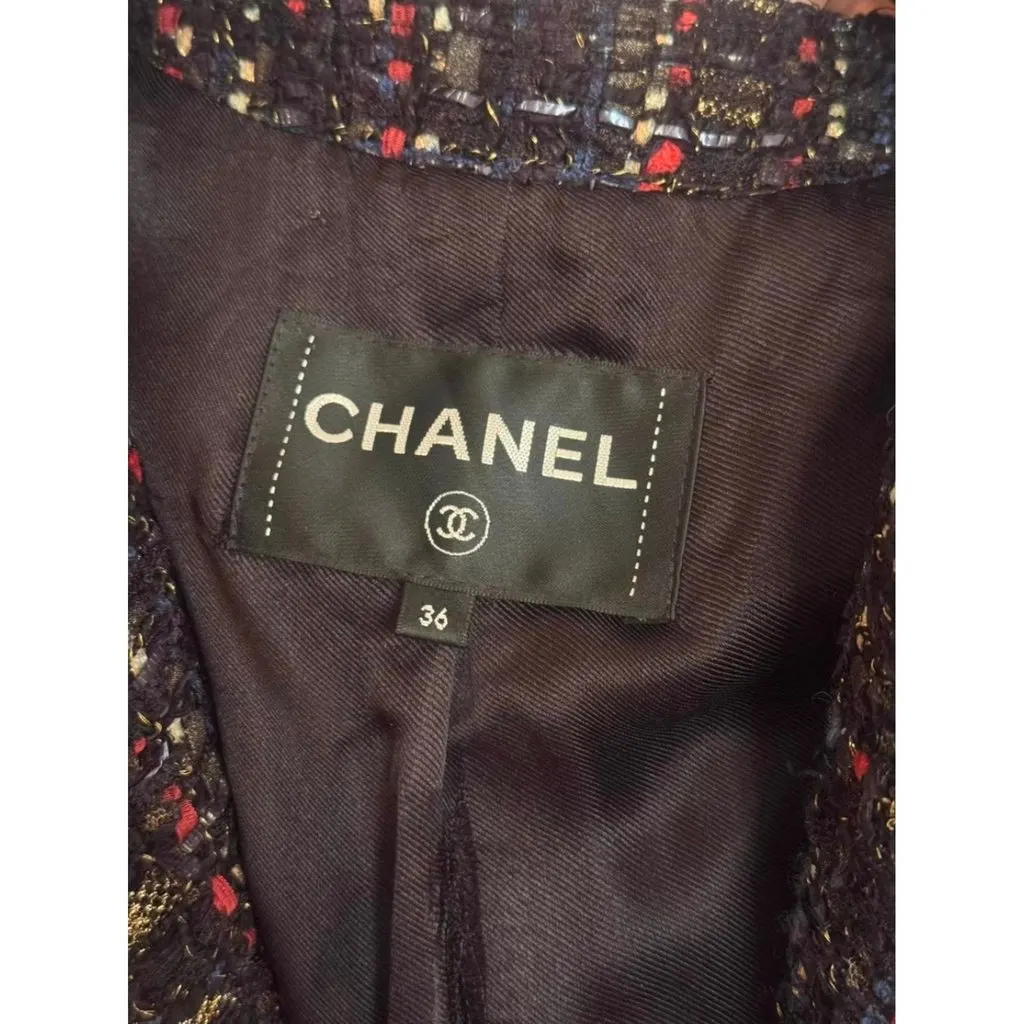 Chanel La Petite Veste Noire Tweed Jacket MultiColor Tweed Very good - Back View