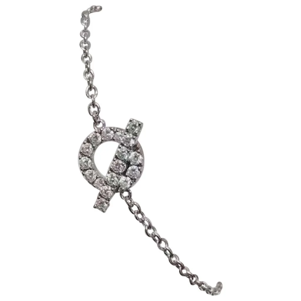 Hermes Finesse Silver White Gold Bracelet Silver White Gold Very good - Front View