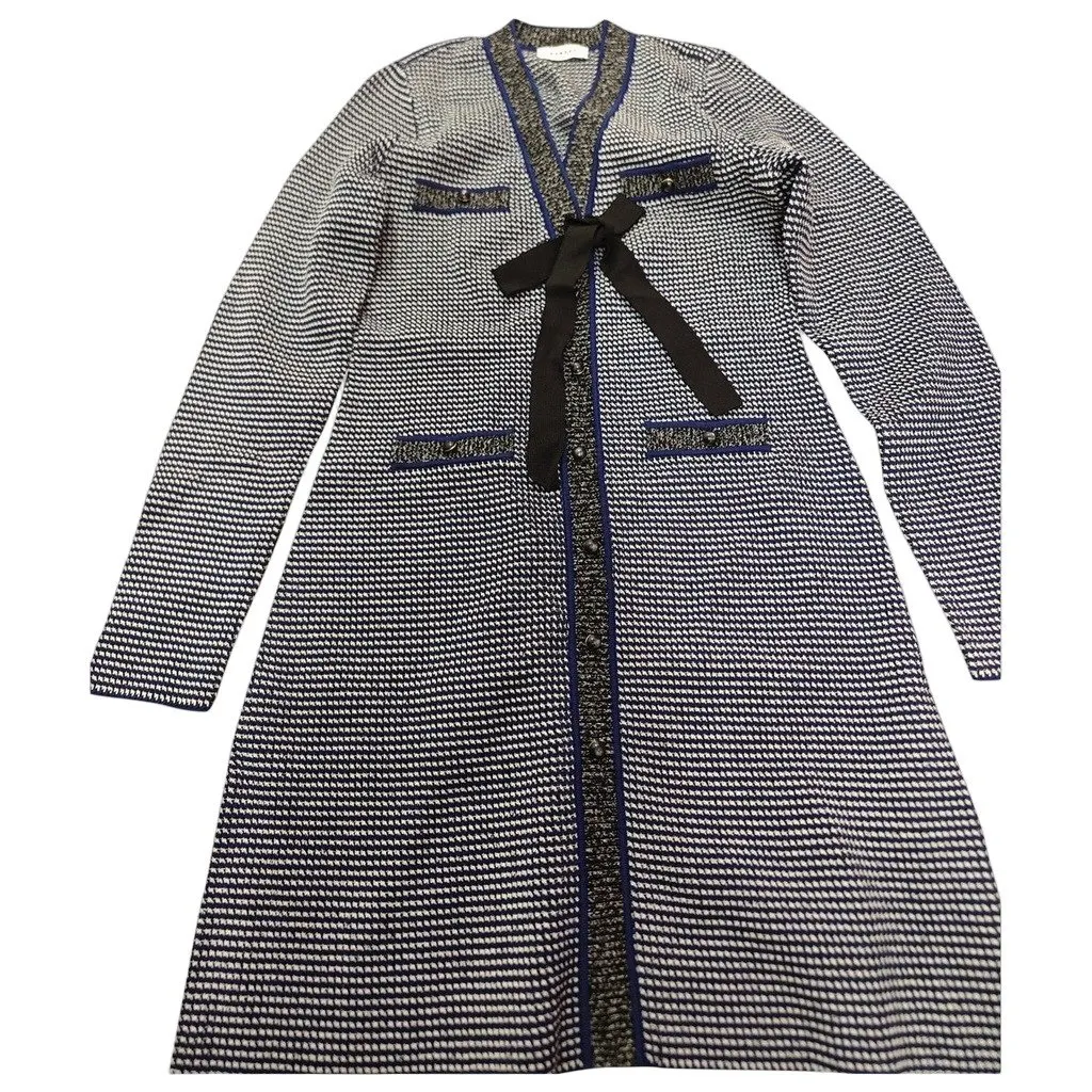 Sandro Navy Synthetic Dress Navy Very good - Front View