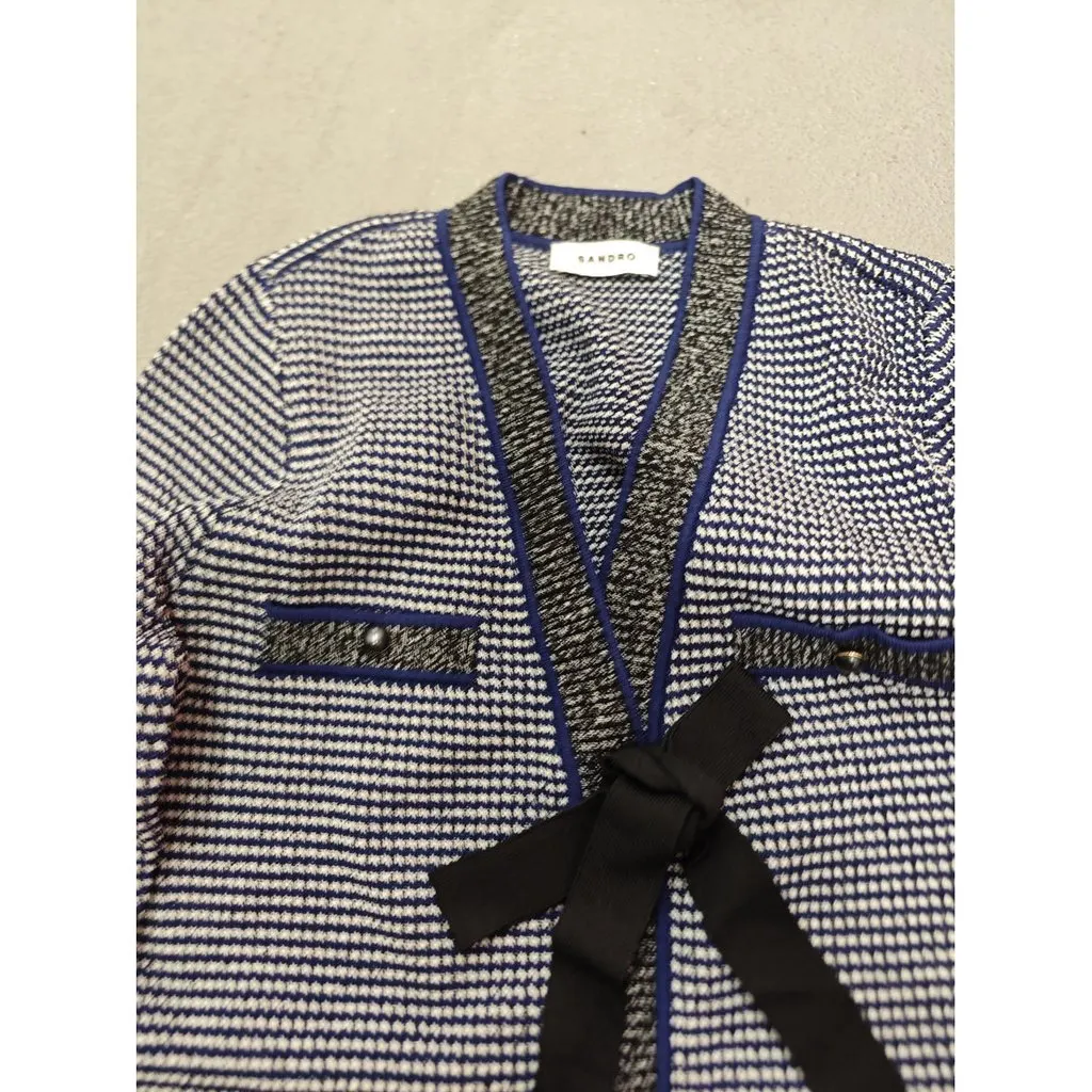 Sandro Navy Synthetic Dress Navy Very good - Back View