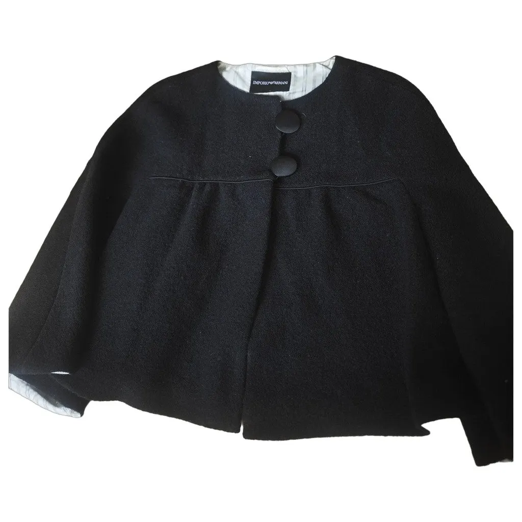 Emporio Armani Black Wool Jacket Black Wool Very good - Front View