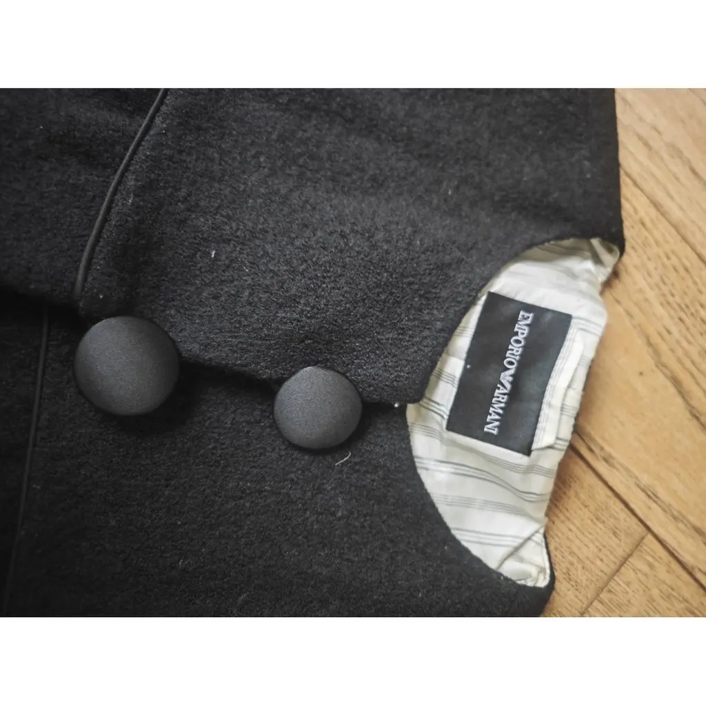 Emporio Armani Black Wool Jacket Black Wool Very good - Back View