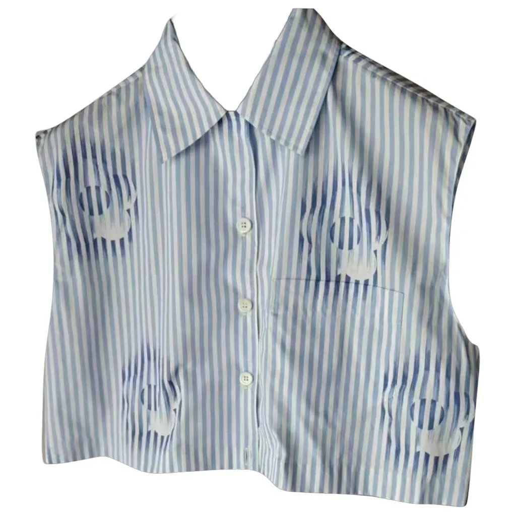 Prada Blue Cotton Top Blue Cotton Very good - Front View