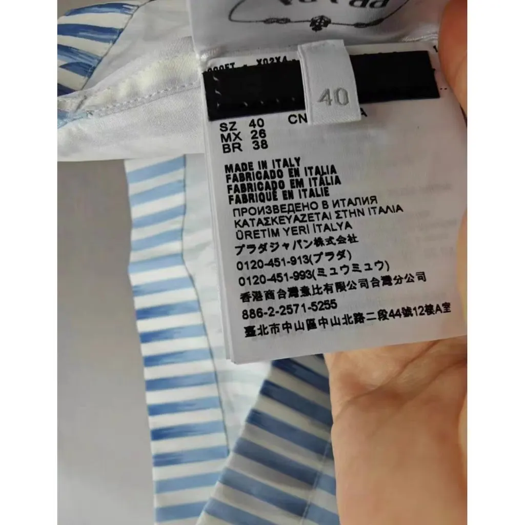 Prada Blue Cotton Top Blue Cotton Very good - Back View
