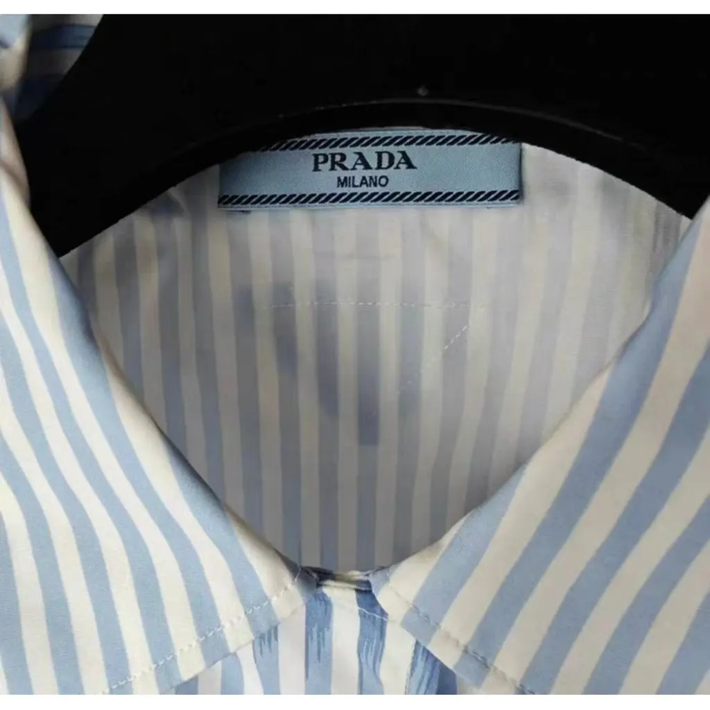Prada Blue Cotton Top Blue Cotton Very good - Inside View