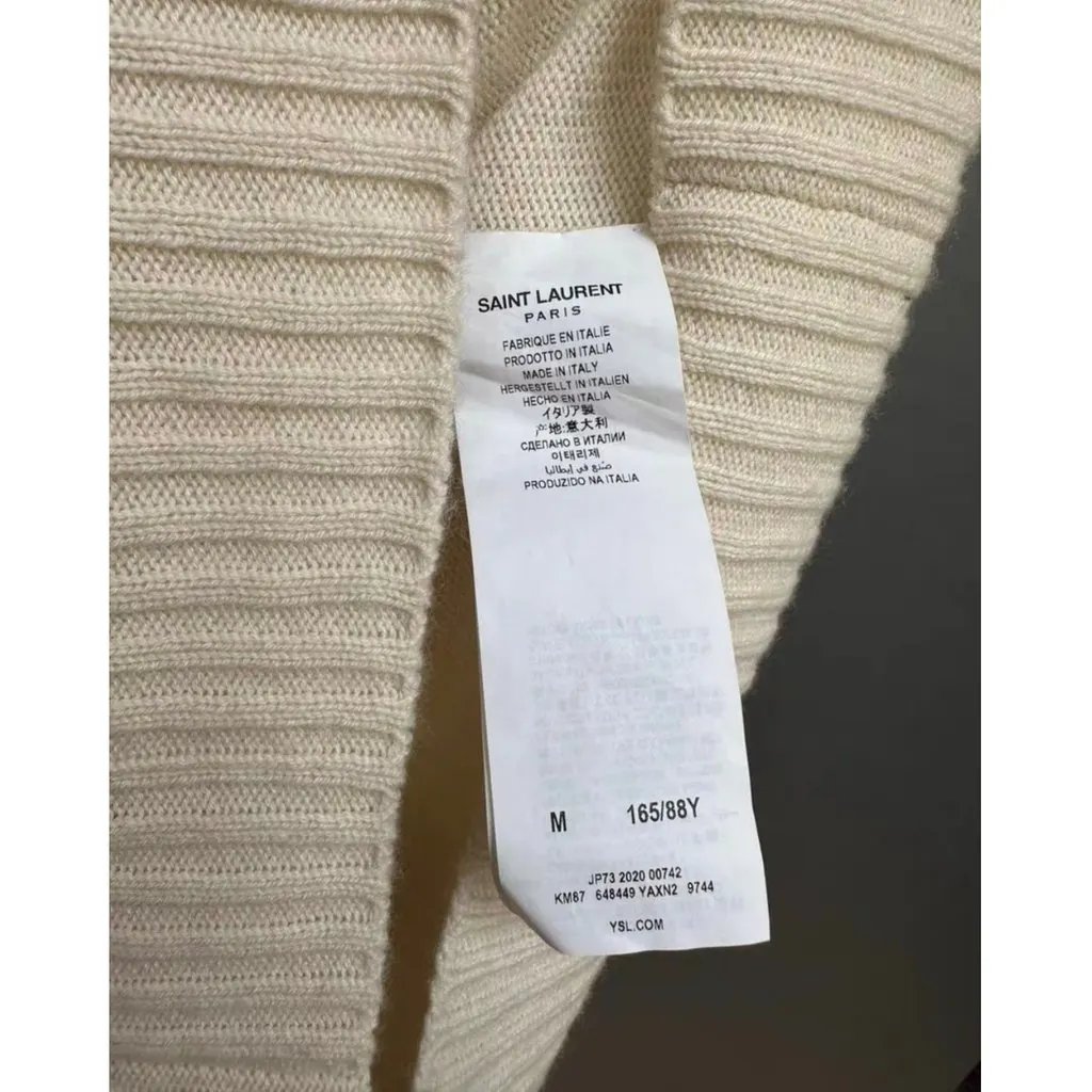Saint Laurent White Cashmere Knitwear White Cashmere Very good - Model View