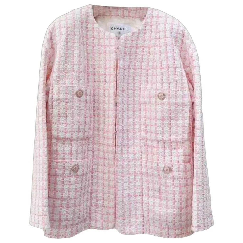 Chanel La Petite Veste Noire Pink Tweed Jacket Pink Tweed Very good - Front View