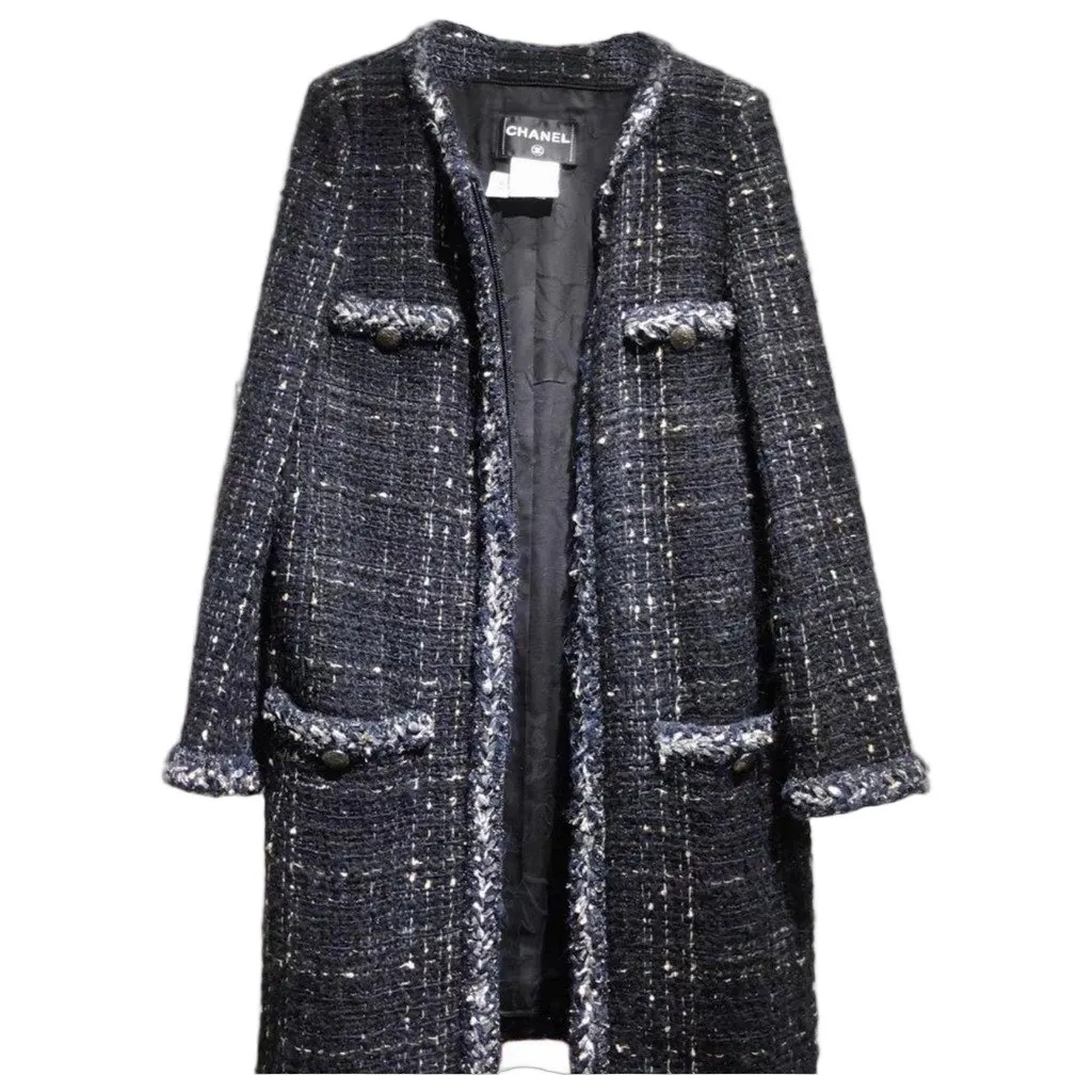 Chanel Wool Coat MultiColor Wool Very good - Front View