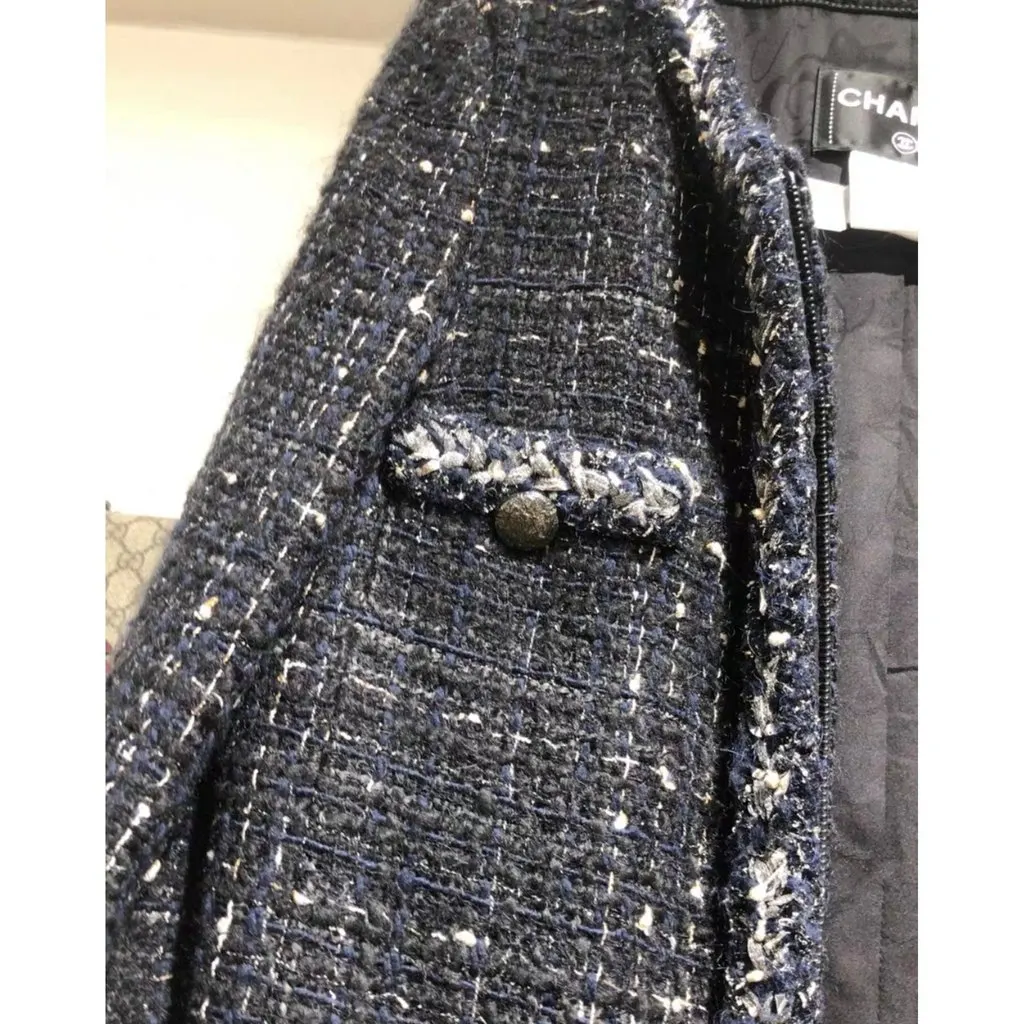 Chanel Wool Coat MultiColor Wool Very good - Back View