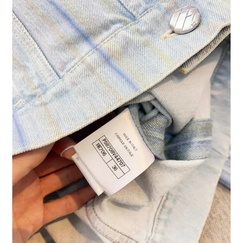 Chanel Blue Cotton Trench Coat Blue Cotton Very good - Inside View