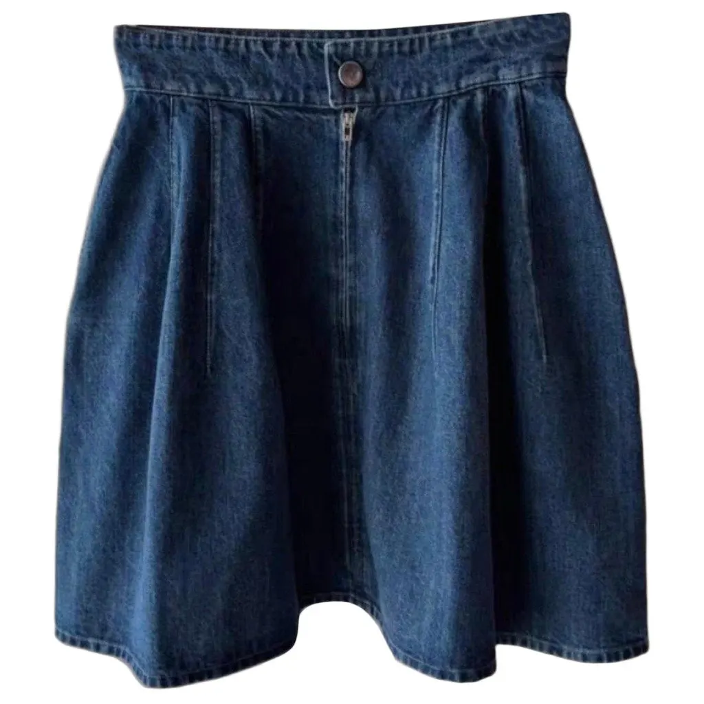 Chanel Blue Cotton Skirt Blue Cotton Very good - Front View