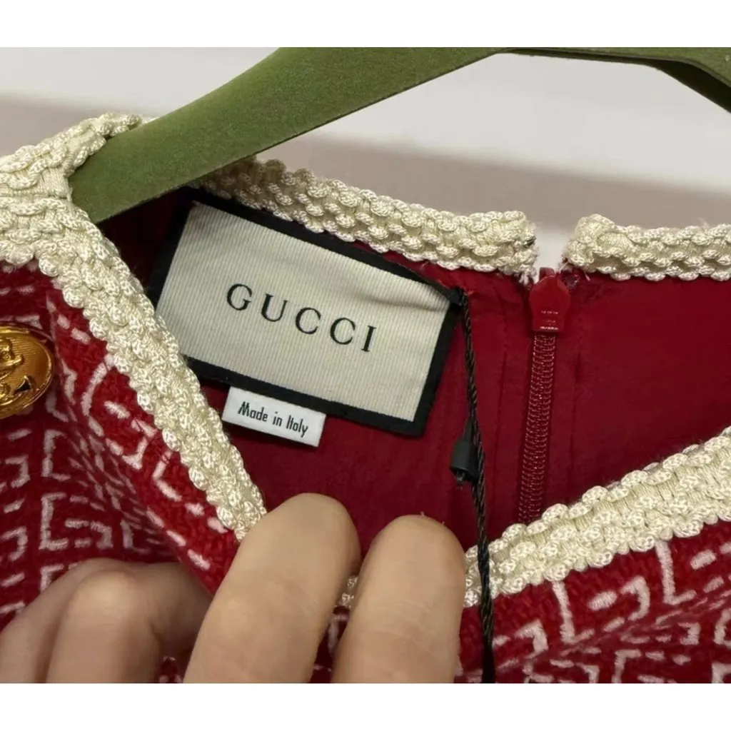 Gucci Wool Dress MultiColor Wool Never worn, with tag - Model View