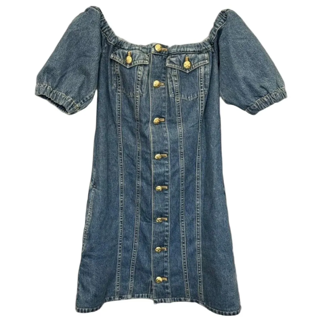 Celine Blue Cotton Dress Blue Cotton Very good - Front View