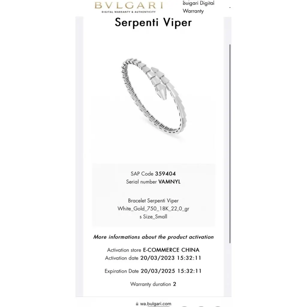 Bvlgari Serpenti Viper White Gold Bracelet MultiColor White Gold Very good - Box View