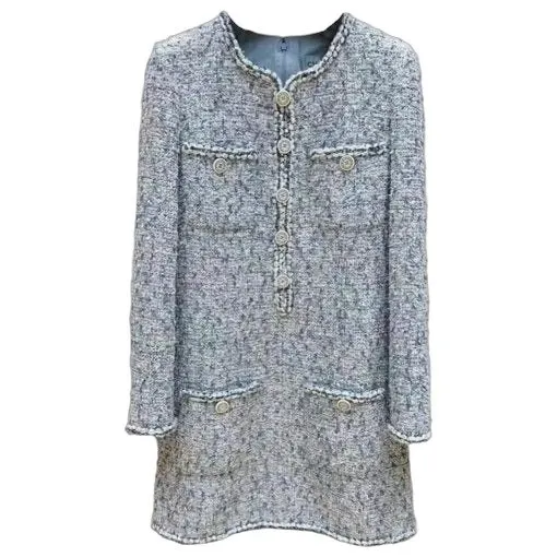 Chanel Tweed Dress MultiColor Tweed Very good - Front View