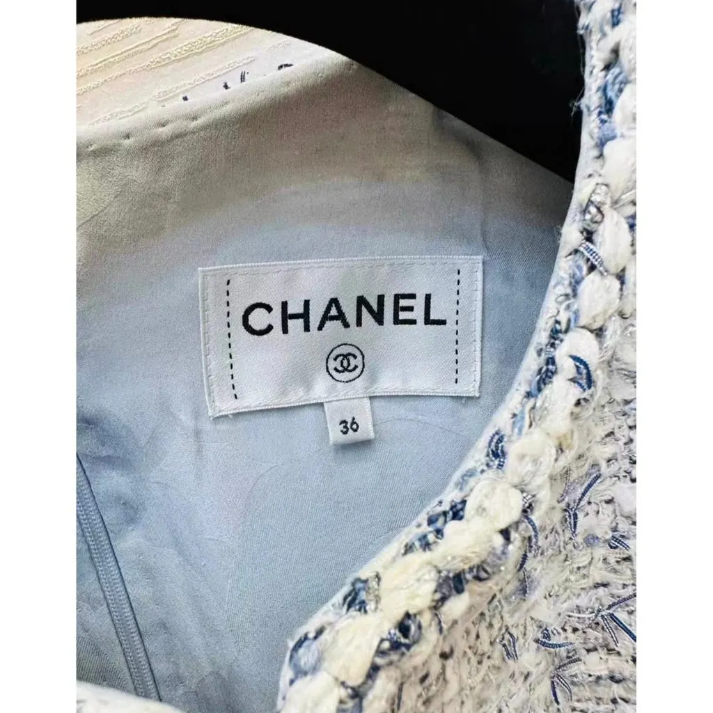 Chanel Tweed Dress MultiColor Tweed Very good - Back View