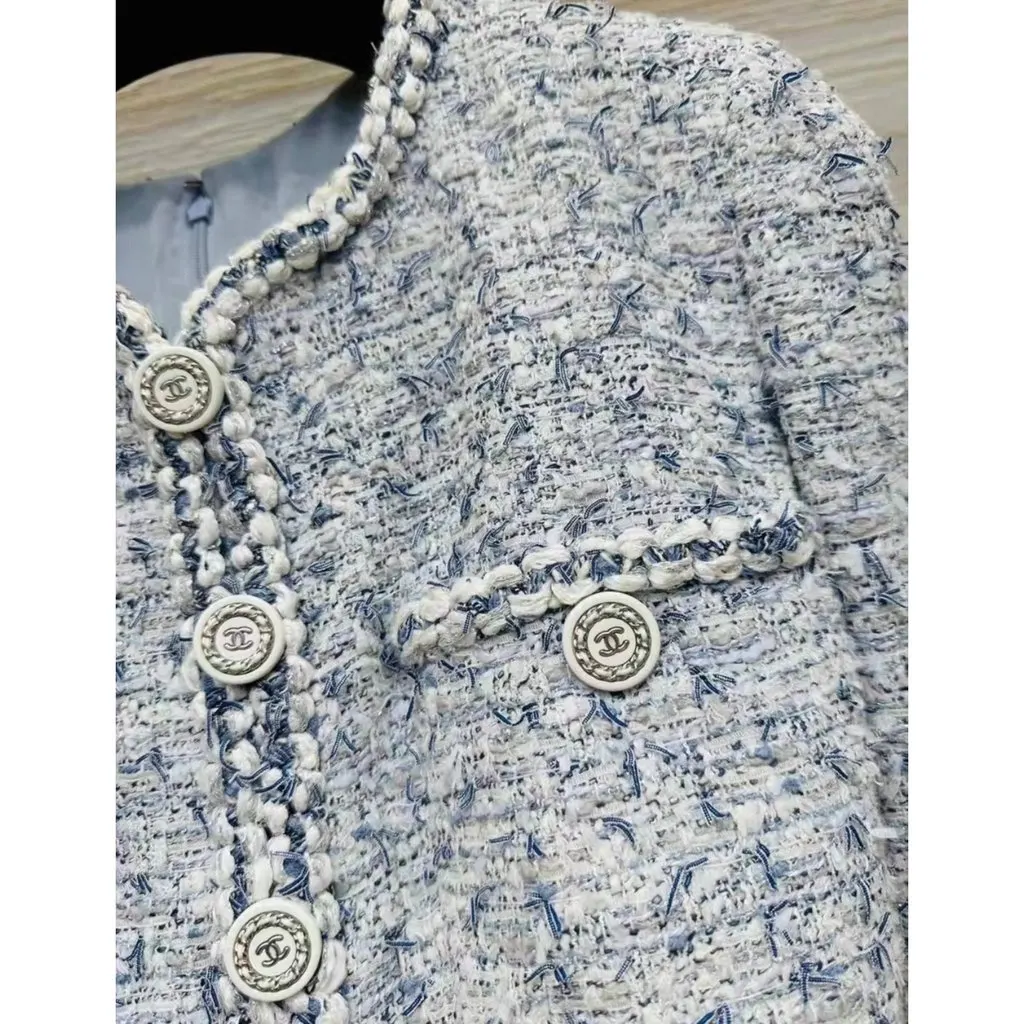 Chanel Tweed Dress MultiColor Tweed Very good - Inside View