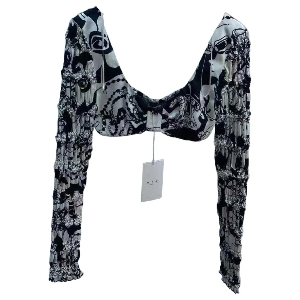 Chanel Silk Top MultiColor Silk Very good - Front View