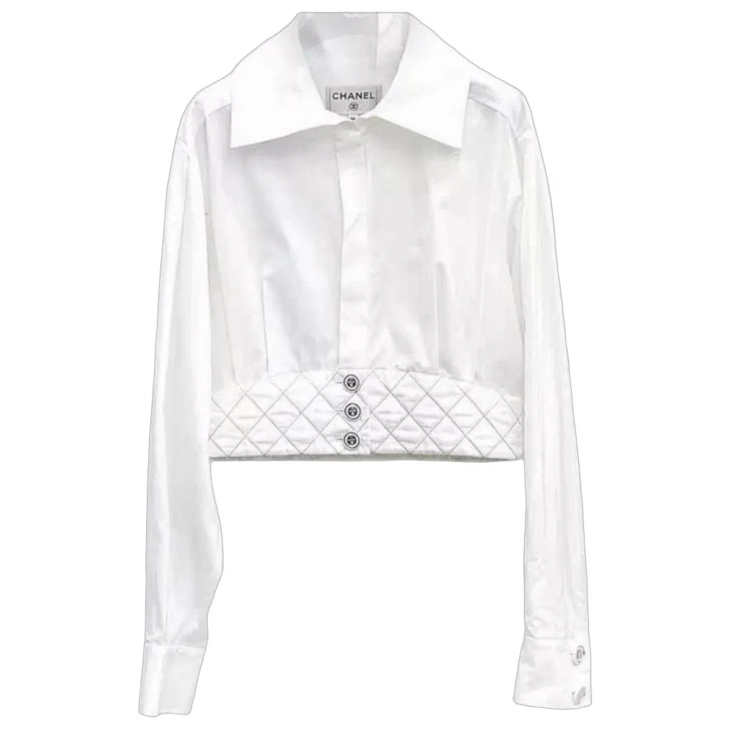Chanel White Cotton Top White Cotton Very good - Front View