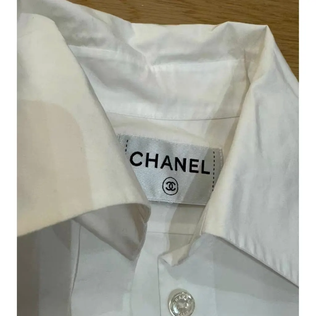 Chanel White Cotton Top White Cotton Very good - Model View