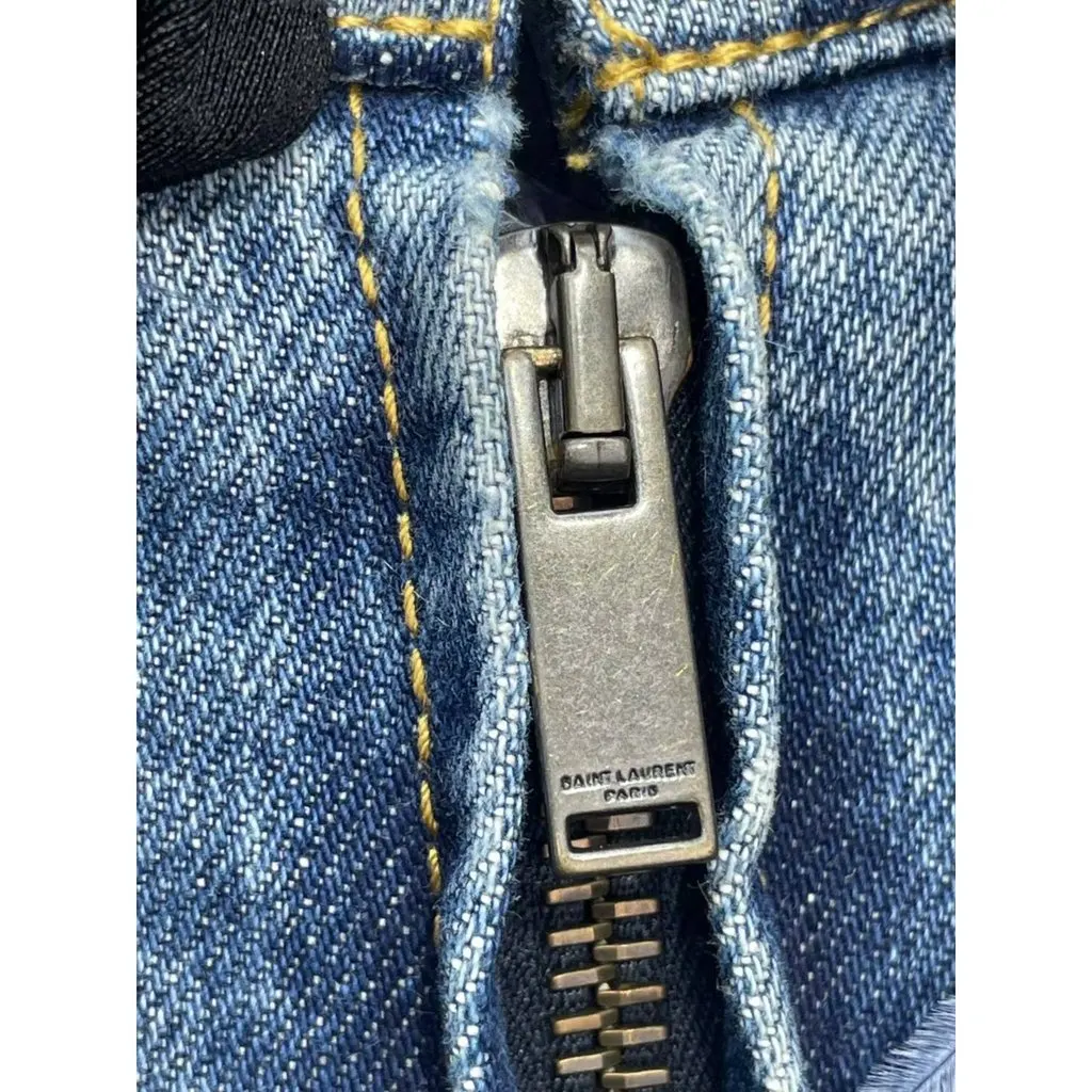 Saint Laurent Blue Cotton Dress Blue Cotton Very good - Inside View