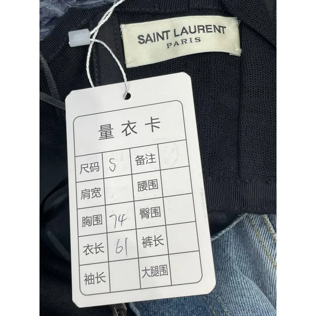 Saint Laurent Blue Cotton Dress Blue Cotton Very good - Box View