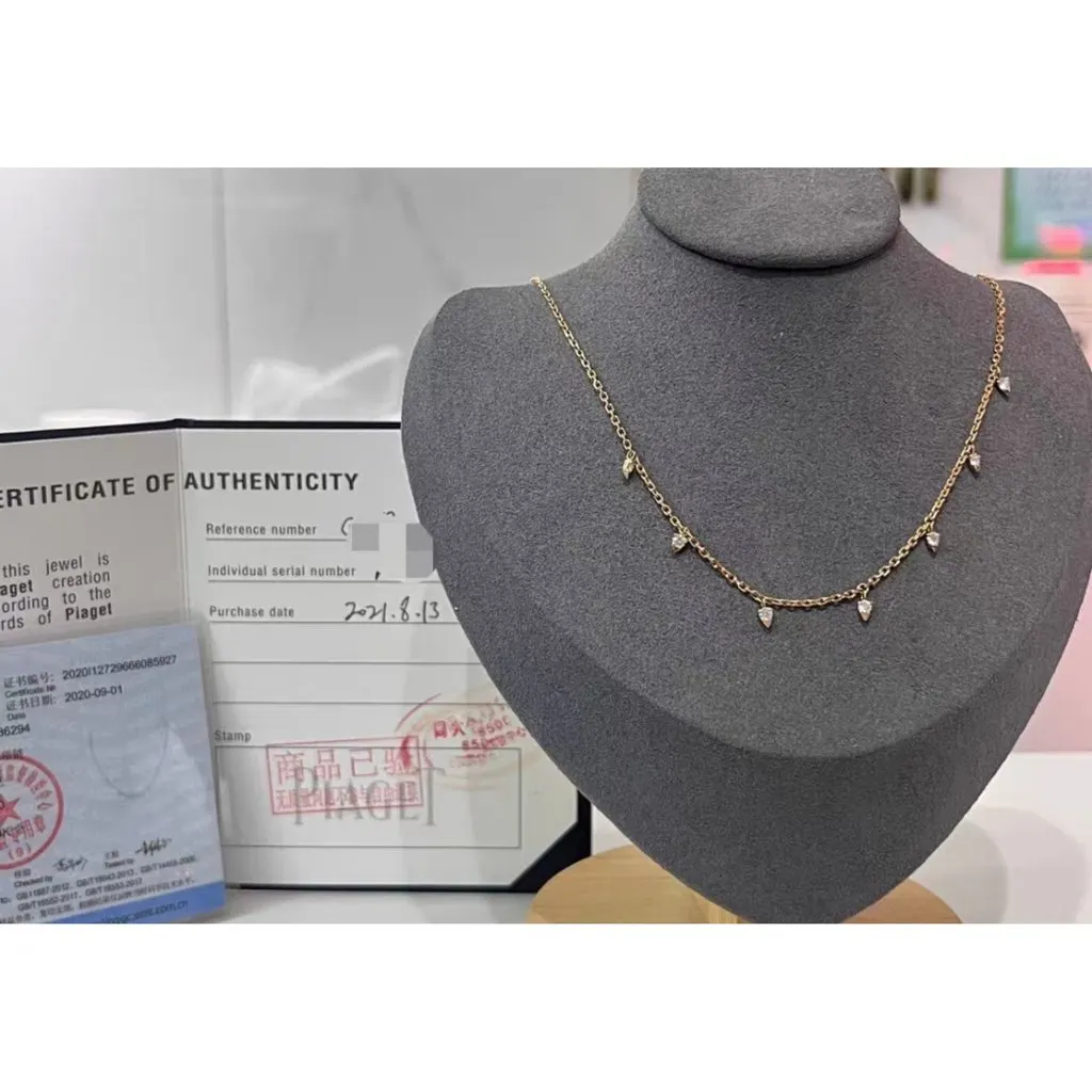 Piaget Pink Gold Necklace MultiColor Lace Very good - Model View