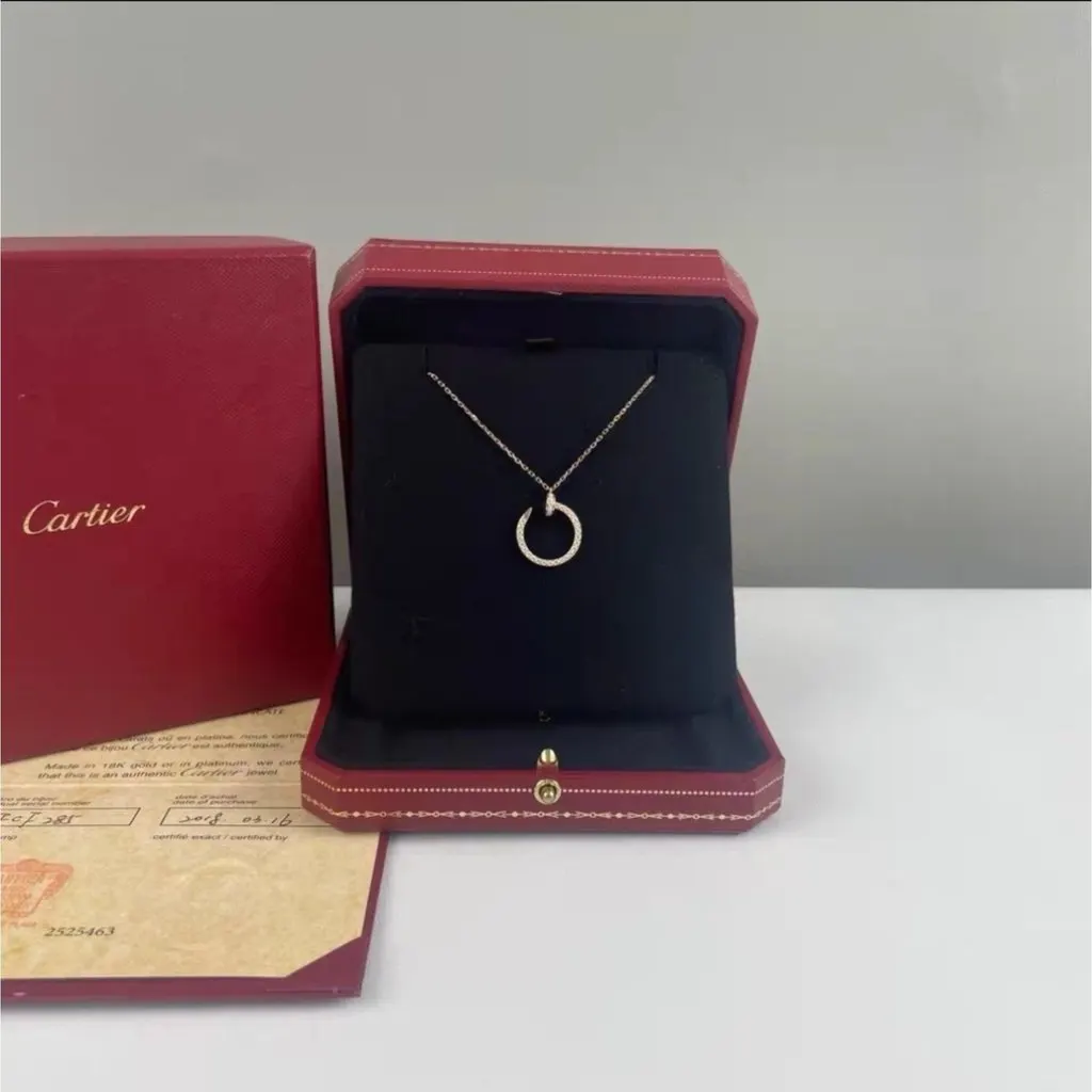 Cartier Juste Un Clou Pink Gold Necklace MultiColor Lace Very good - Model View