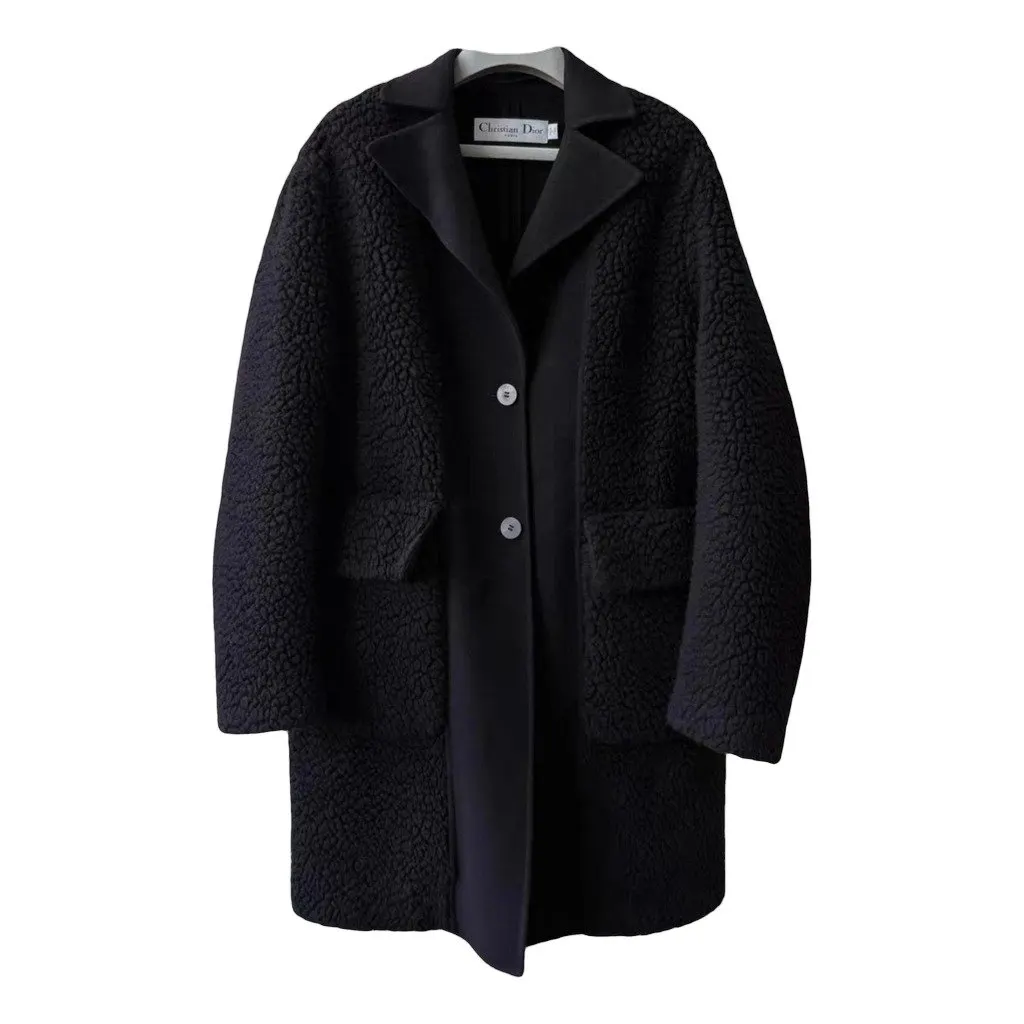 Dior Black Cashmere Coat Black Cashmere Very good - Front View