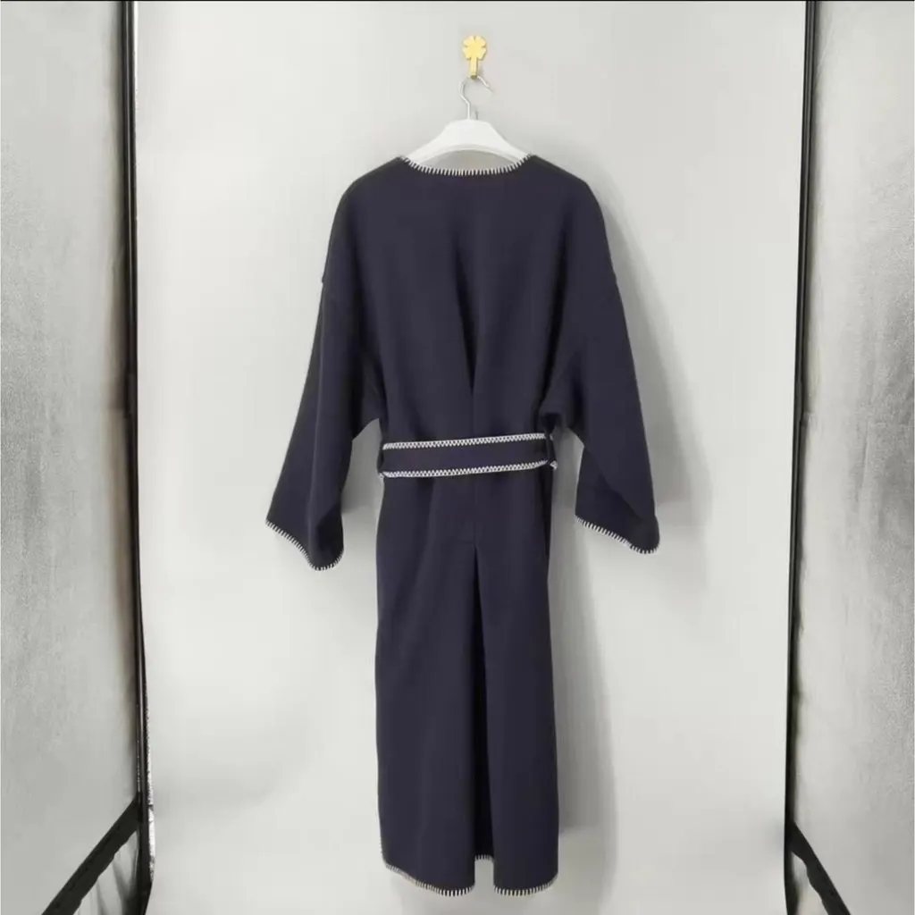 Loewe Navy Wool Coat Navy Wool Very good - Back View