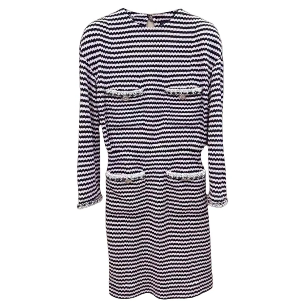 Chanel Tweed Dress MultiColor Tweed Very good - Front View