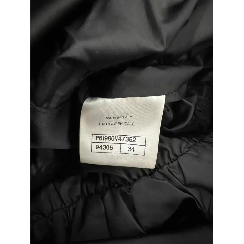 Chanel Black Polyester Leather Jacket Black Polyester Very good - Back View