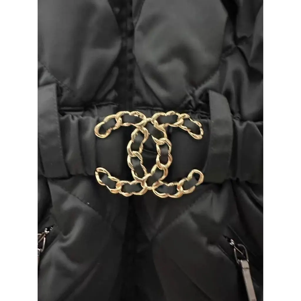 Chanel Black Polyester Leather Jacket Black Polyester Very good - Inside View