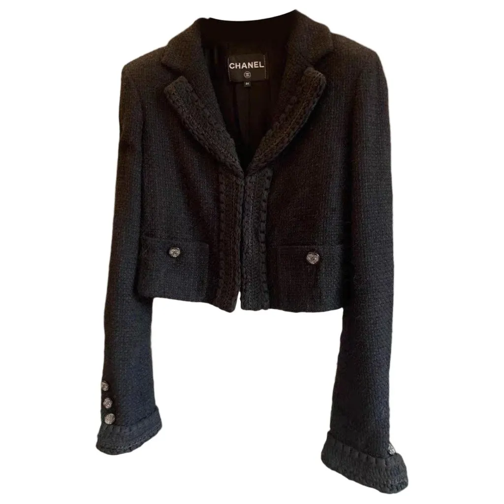 Chanel La Petite Veste Noire Black Tweed Jacket Black Tweed Very good - Front View