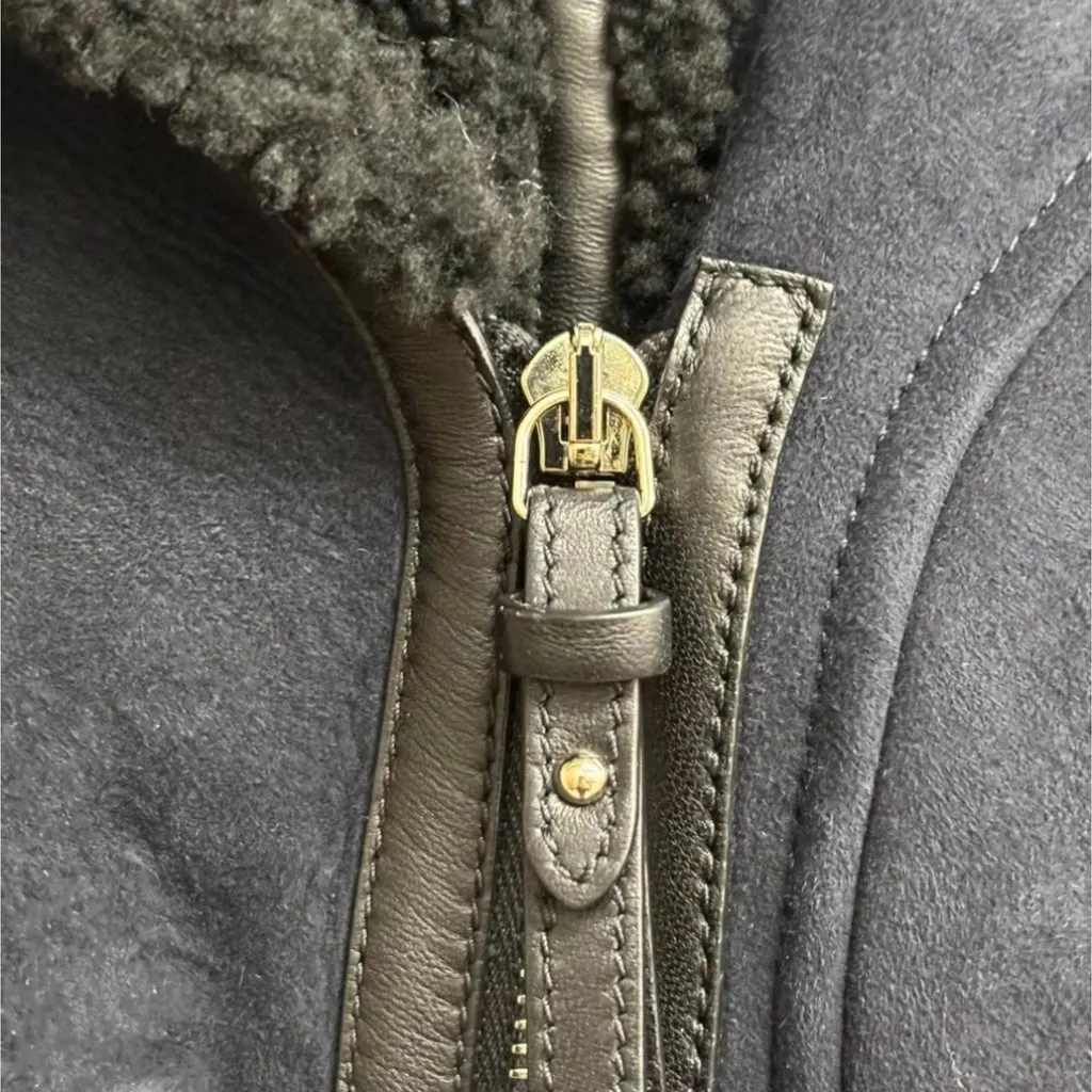 Hermes Navy Shearling Coat Navy Shearling Very good - Inside View