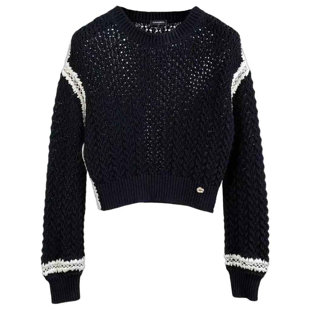 Chanel Black Silk Knitwear Black Silk Very good - Front View