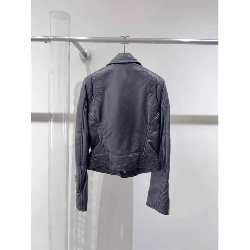 Balenciaga Black Leather Jacket Black Leather Very good - Back View