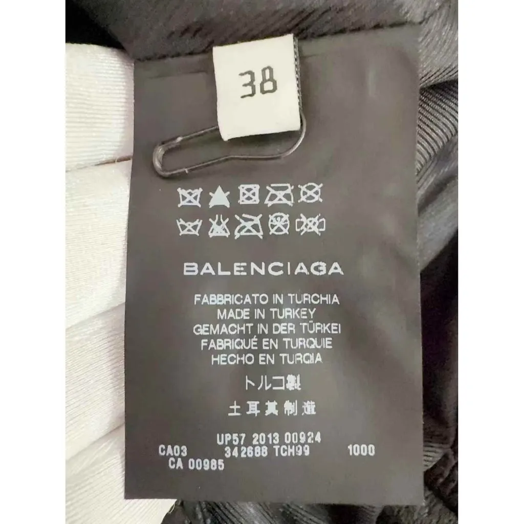 Balenciaga Black Leather Jacket Black Leather Very good - Model View