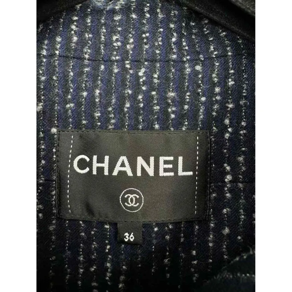 Chanel Wool Coat MultiColor Wool Very good - Back View