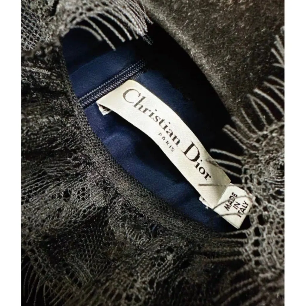 Dior Navy Velvet Dress Navy Velvet Very good - Back View