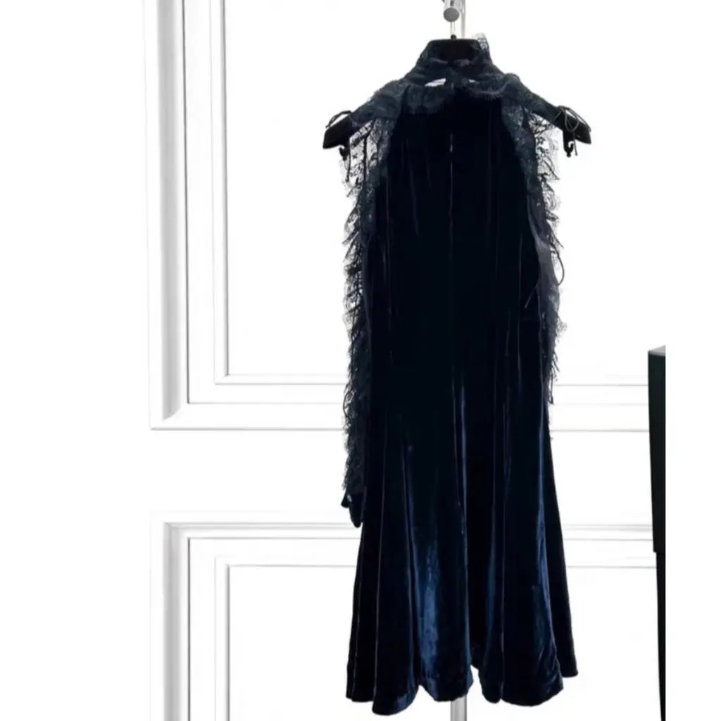 Dior Navy Velvet Dress Navy Velvet Very good - Inside View