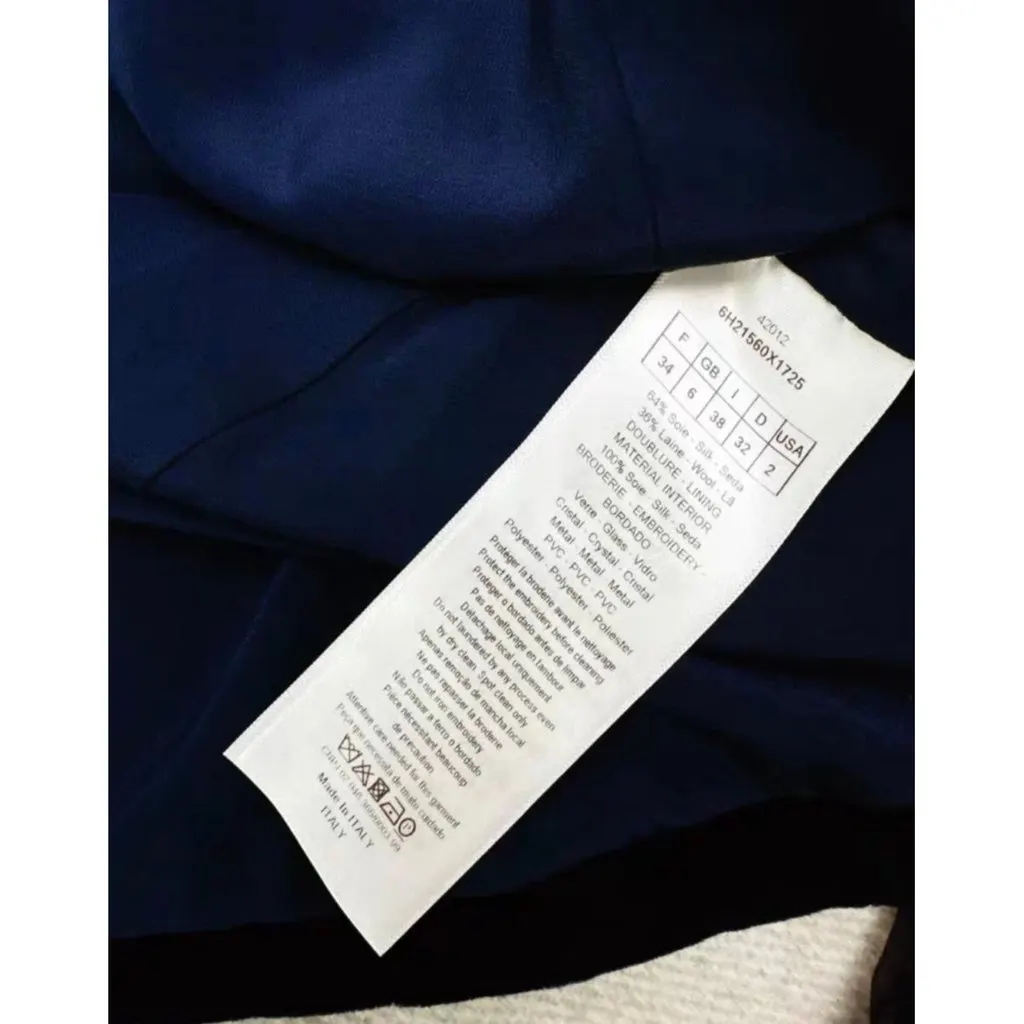 Dior Navy Velvet Dress Navy Velvet Very good - Box View