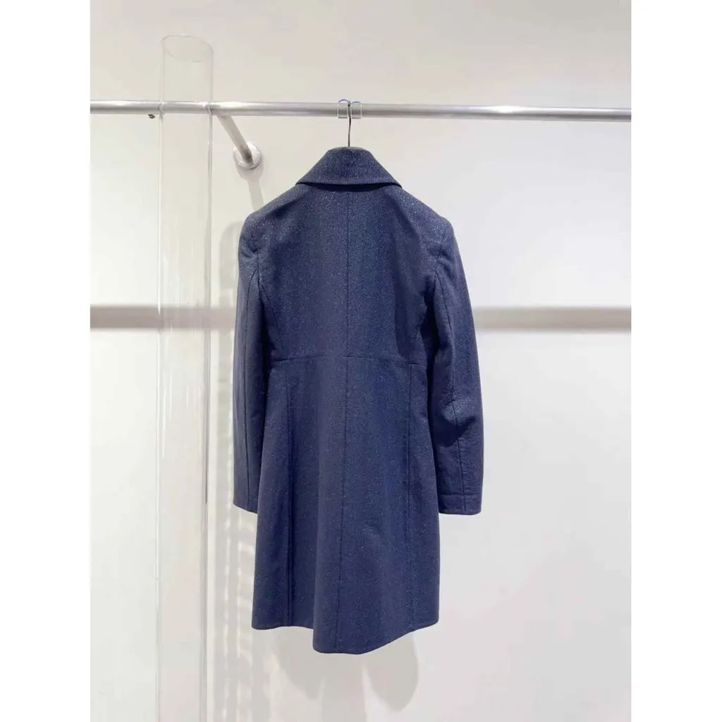 Chanel Black Wool Trench Coat Black Wool Very good - Back View