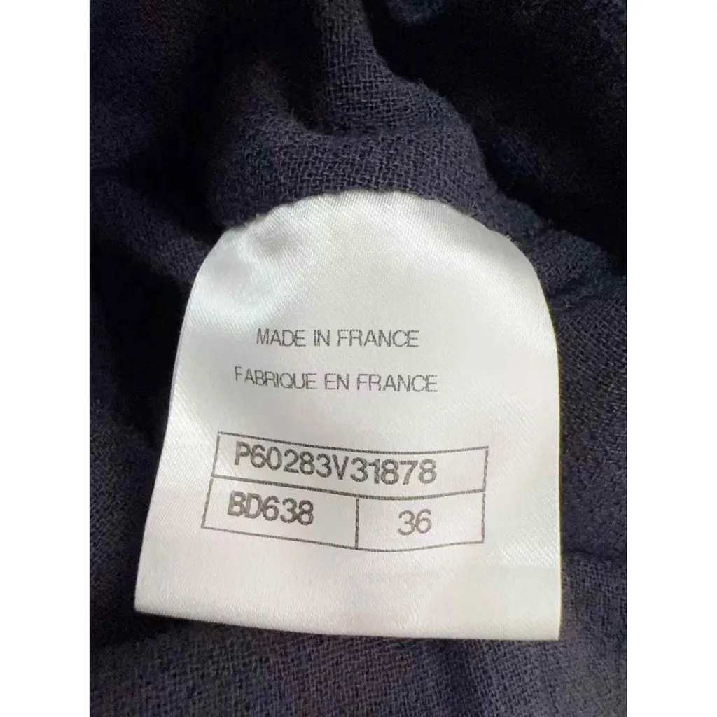 Chanel Black Wool Trench Coat Black Wool Very good - Model View