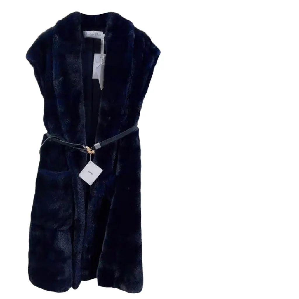 Dior Navy Mink Coat Navy Never worn, with tag - Front View