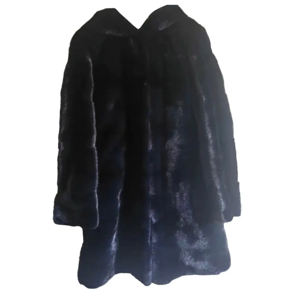 Dior Navy Mink Coat Navy Very good - Front View