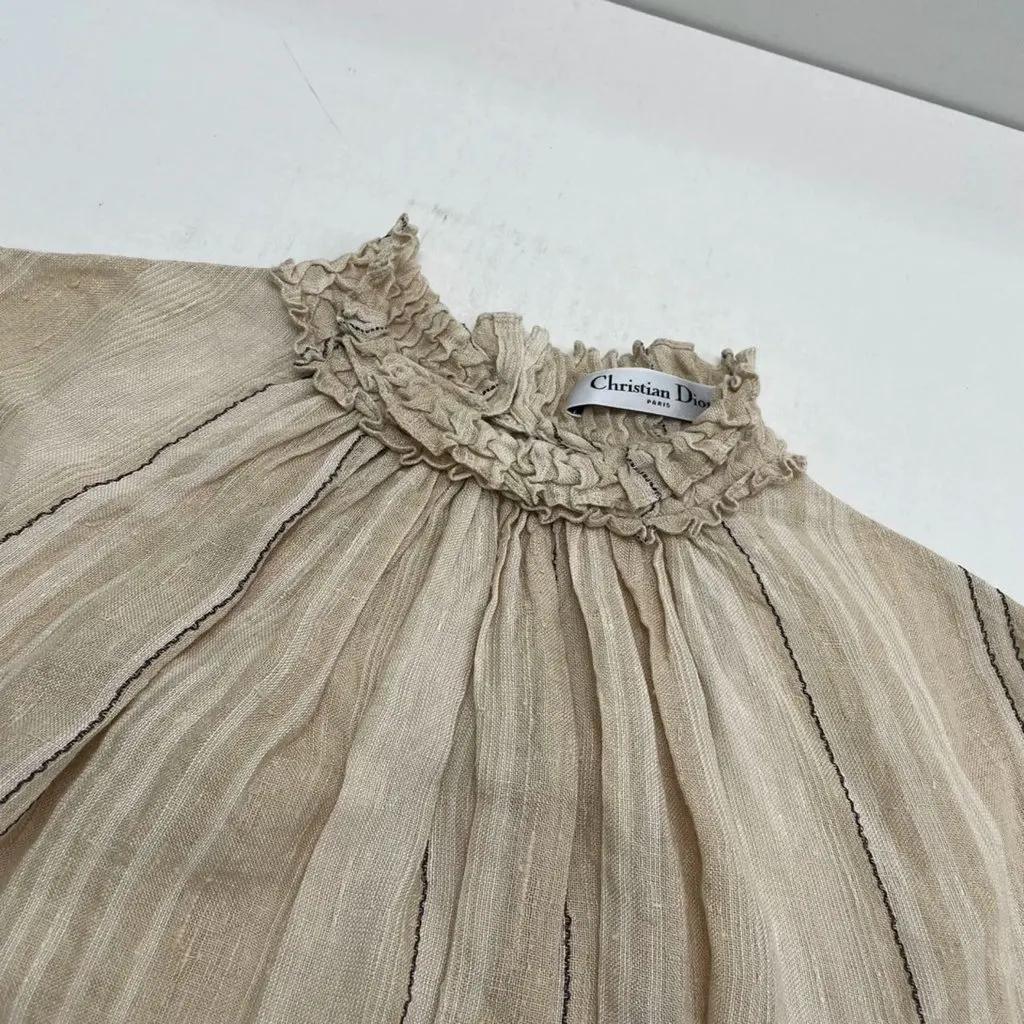 Dior Beige Linen Top Beige Linen Very good - Back View
