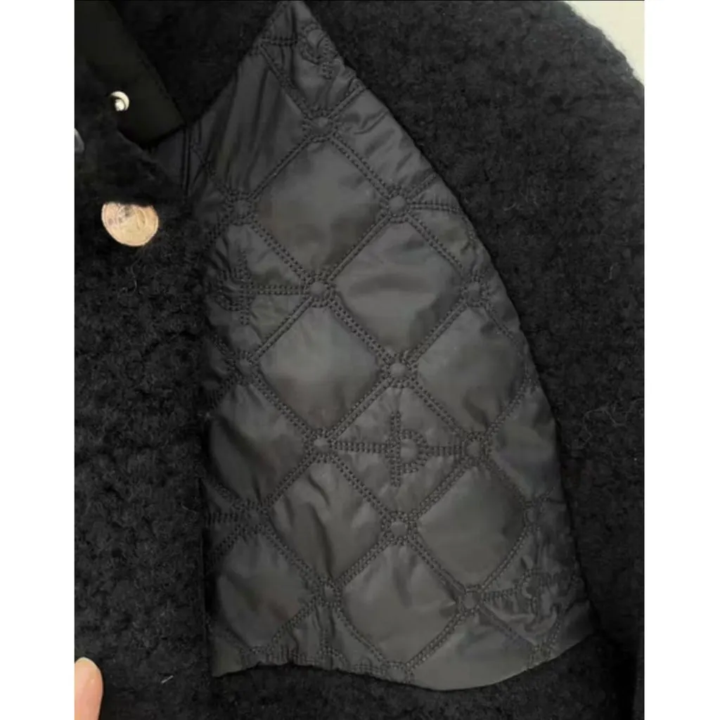 Hermes Black Wool Coat Black Wool Very good - Inside View