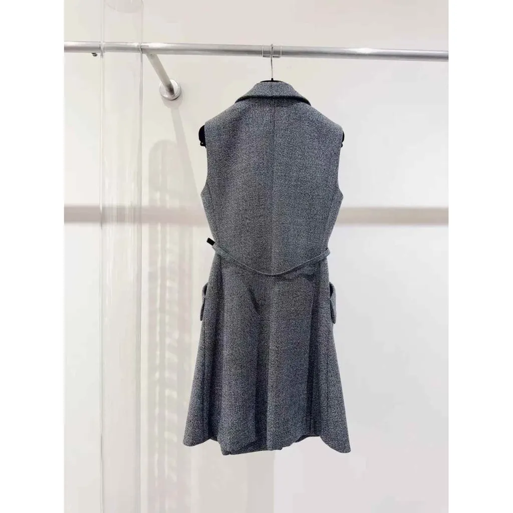 Dior Grey Wool Dress Grey Wool Very good - Back View
